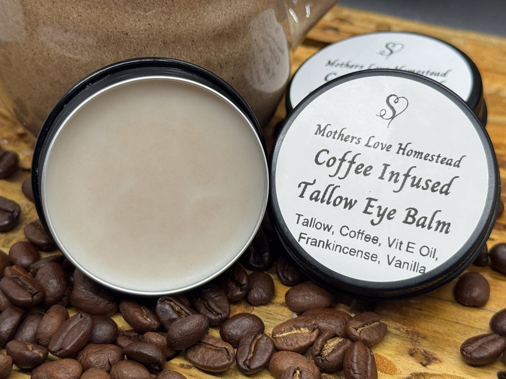 Coffee Tallow Eye Balm | Nourishing Under-Eye Butter | Small-Batch Homestead Skincare 1oz
