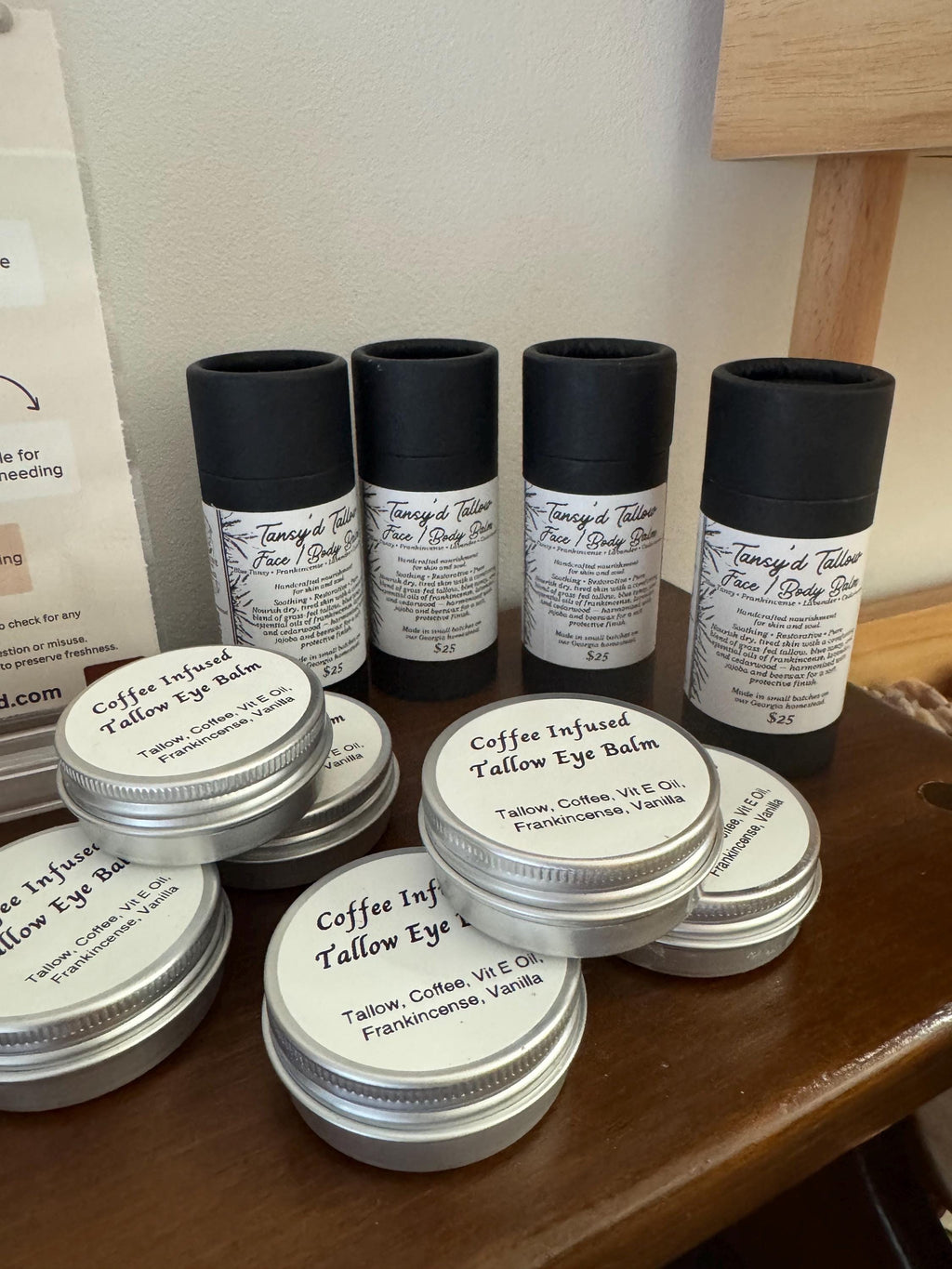 Coffee Tallow Eye Balm | Nourishing Under-Eye Butter | Small-Batch Homestead Skincare 1oz