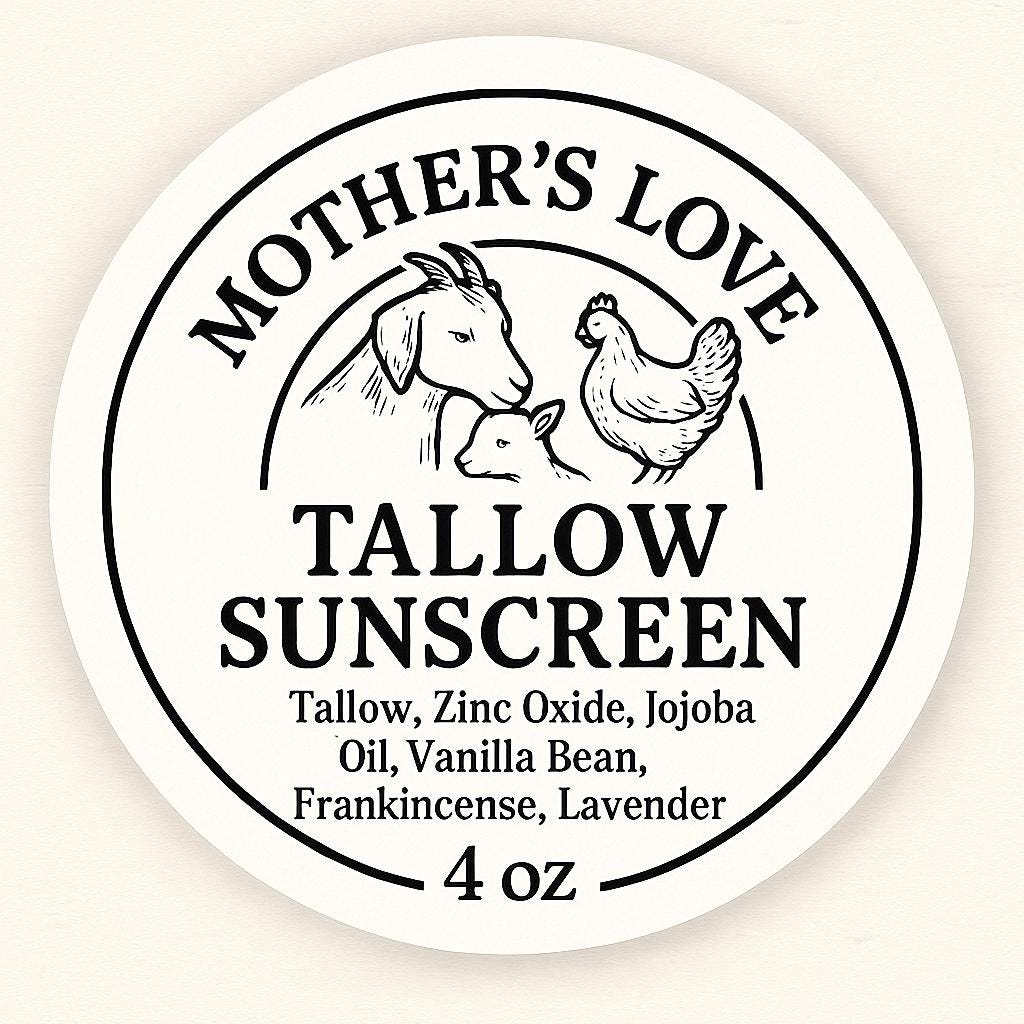 Grass-Fed Tallow Sunscreen: Natural SPF 20-30, Sensitive Skin Safe