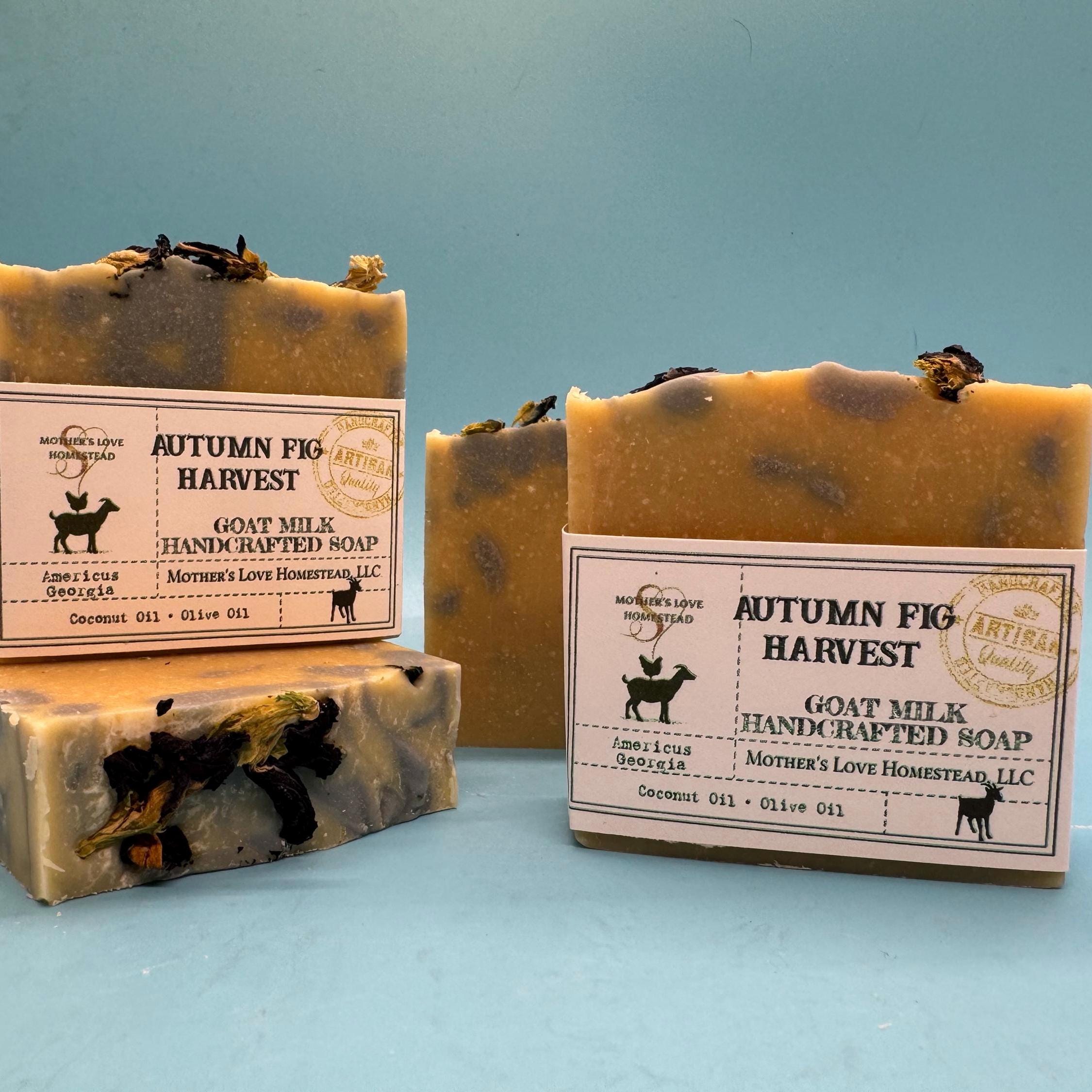 Handmade Autumn Fig Goat Milk Soap  Moisturizing Fall Scent