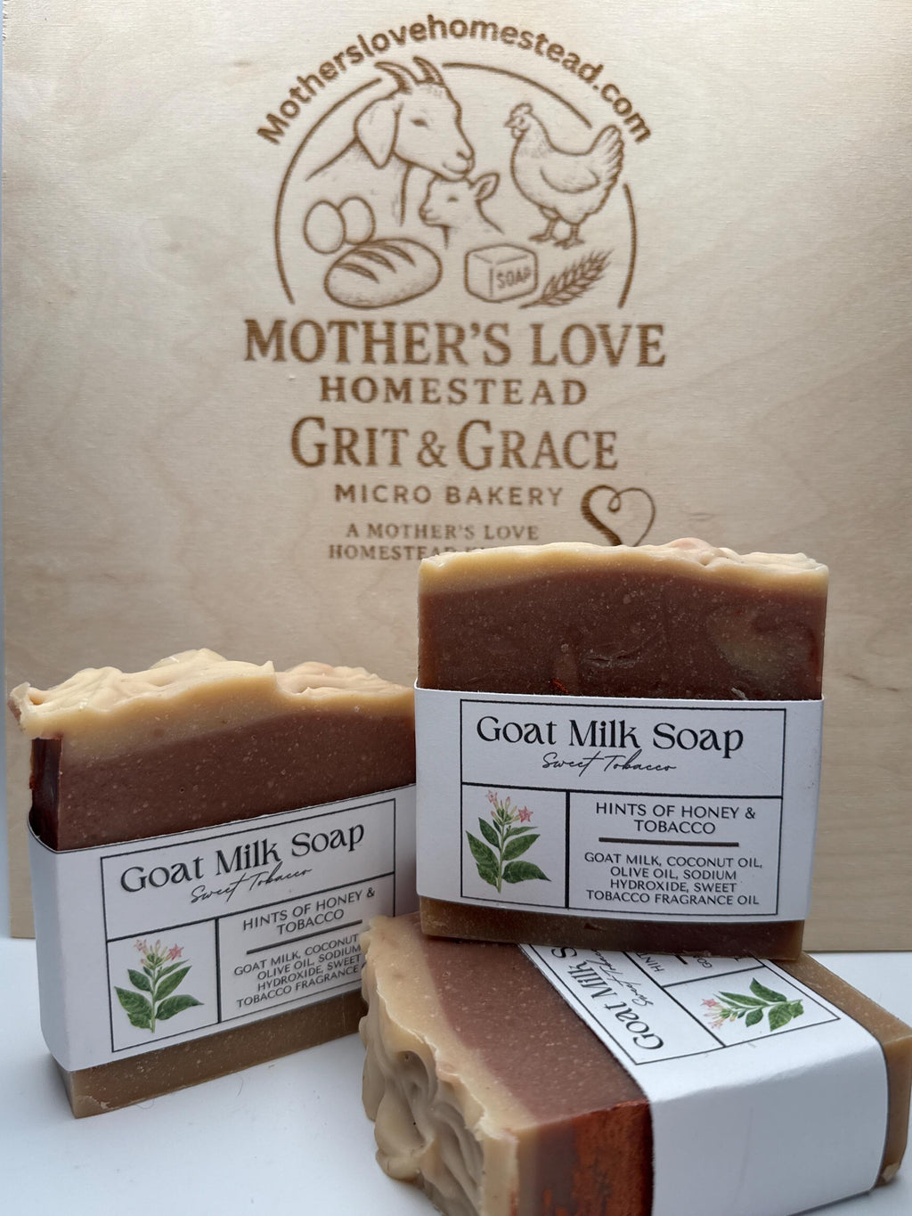 Handmade Sweet Tobacco Goat Milk Soap: Southern Homestead Bar
