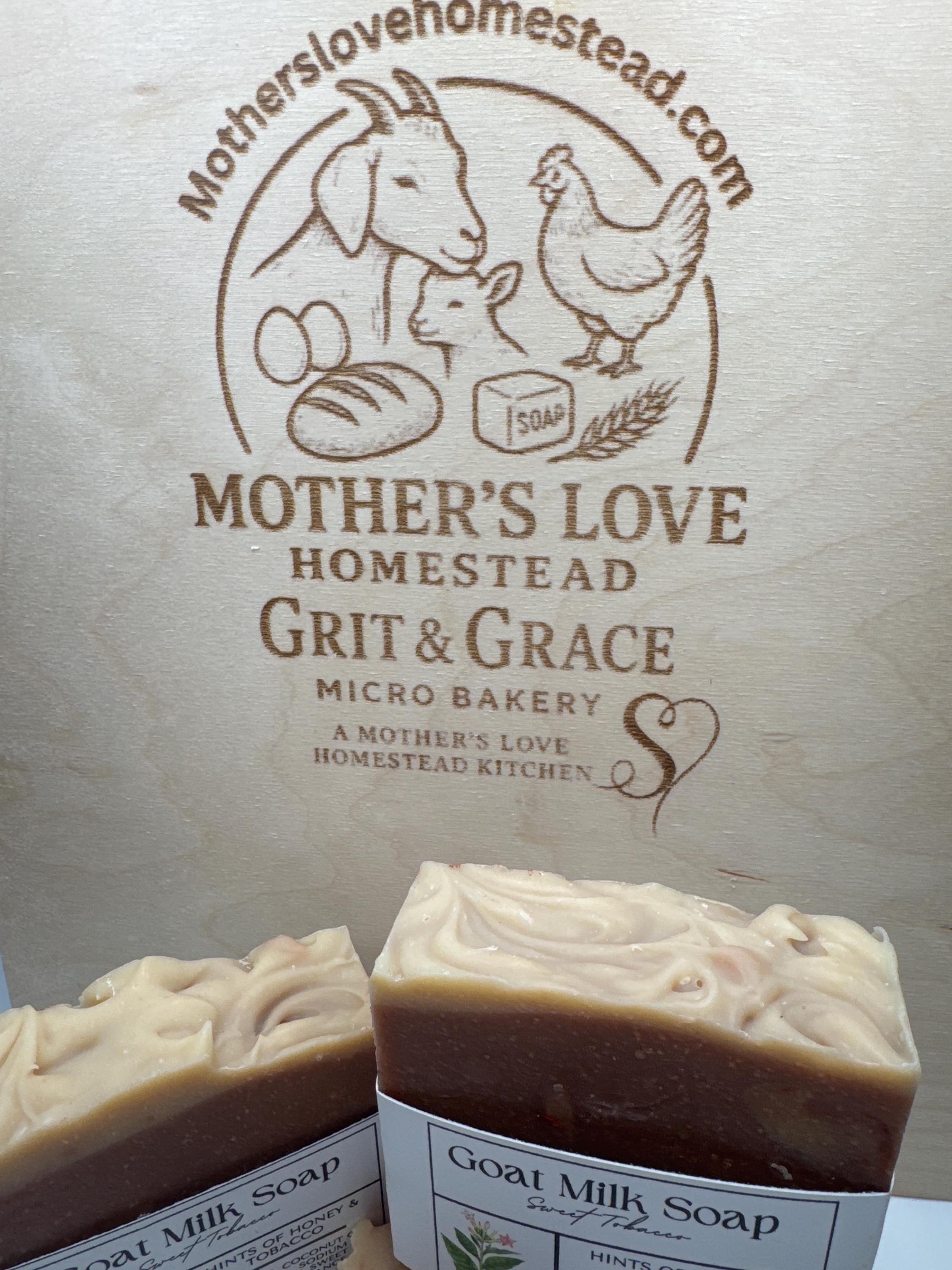 Handmade Sweet Tobacco Goat Milk Soap: Southern Homestead Bar