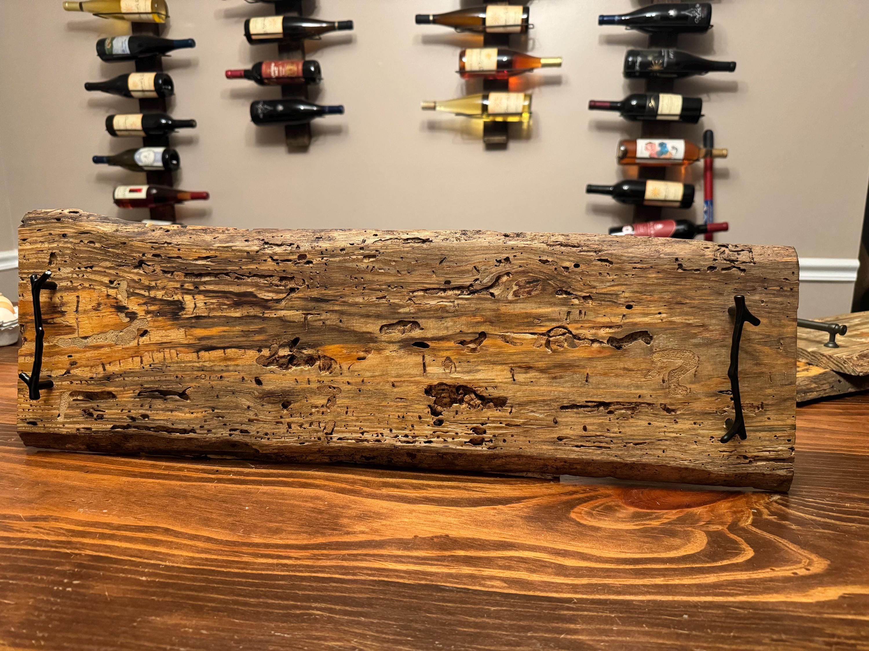 Handmade Worm Wood Pine Serving Board/Tray 28”x8”