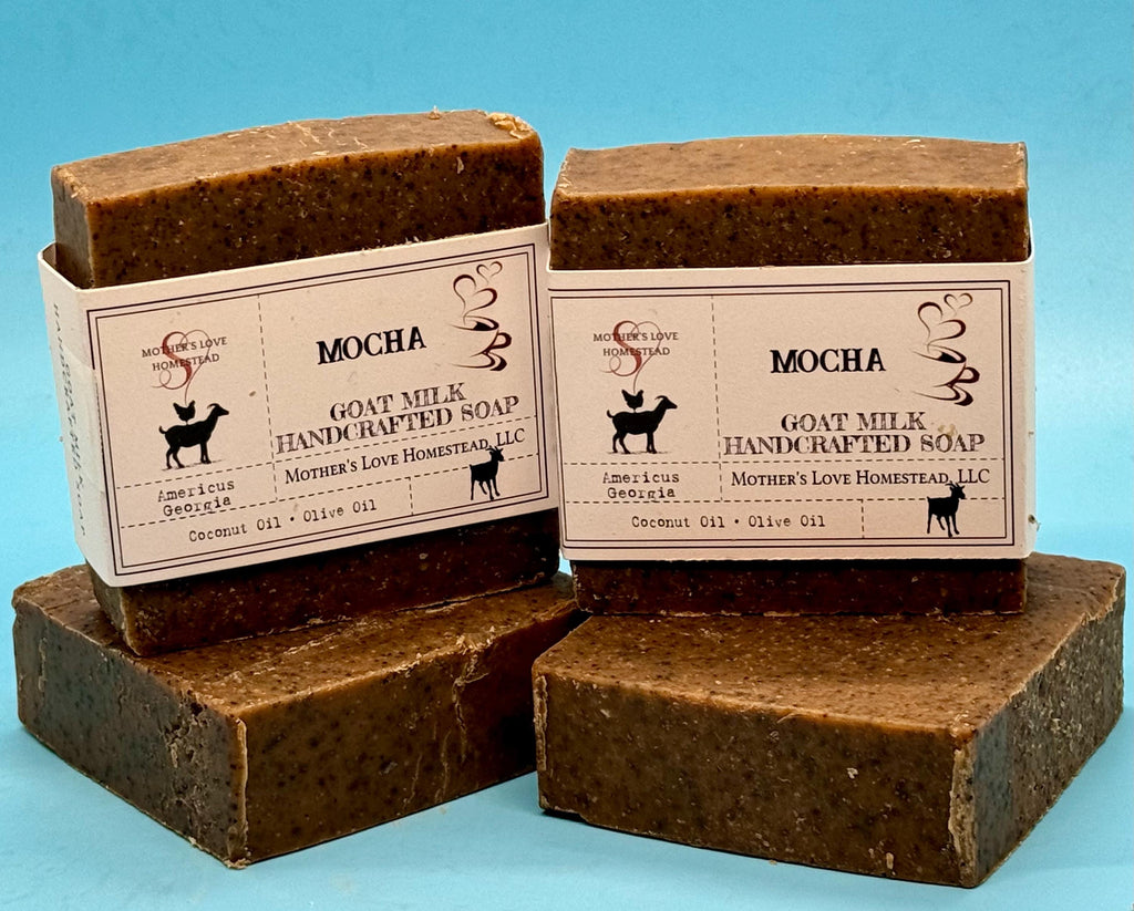 Mocha Goat Milk Soap: Coffee Scrub, Handmade Artisan Soap