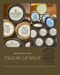 Orange Vanilla Honey Tallow Lip Balm   Natural Skincare
