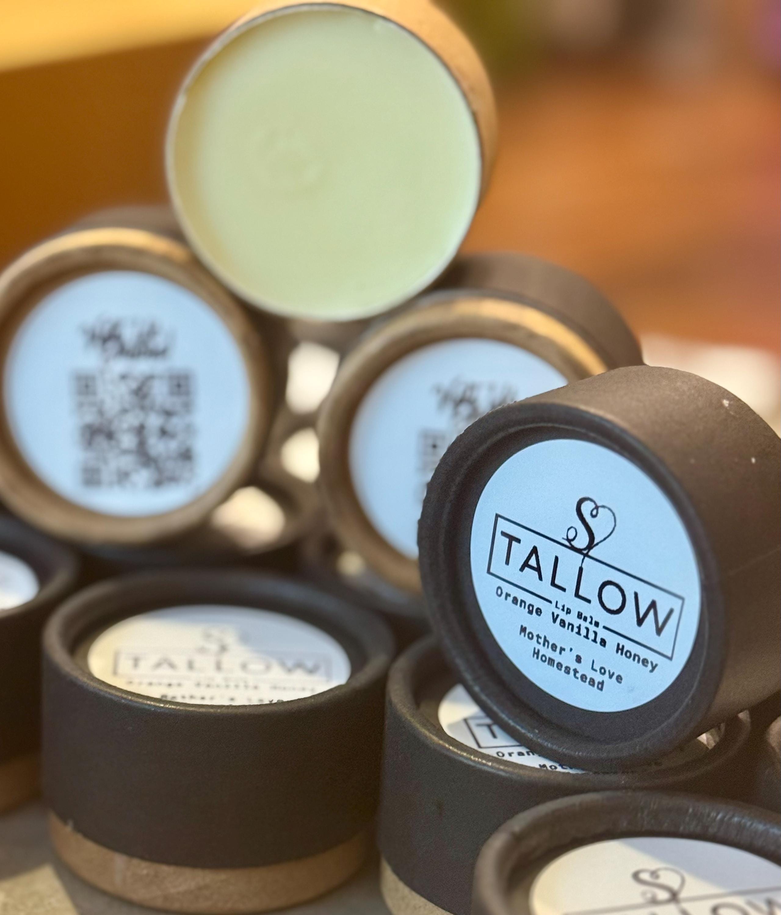 Orange Vanilla Honey Tallow Lip Balm   Natural Skincare