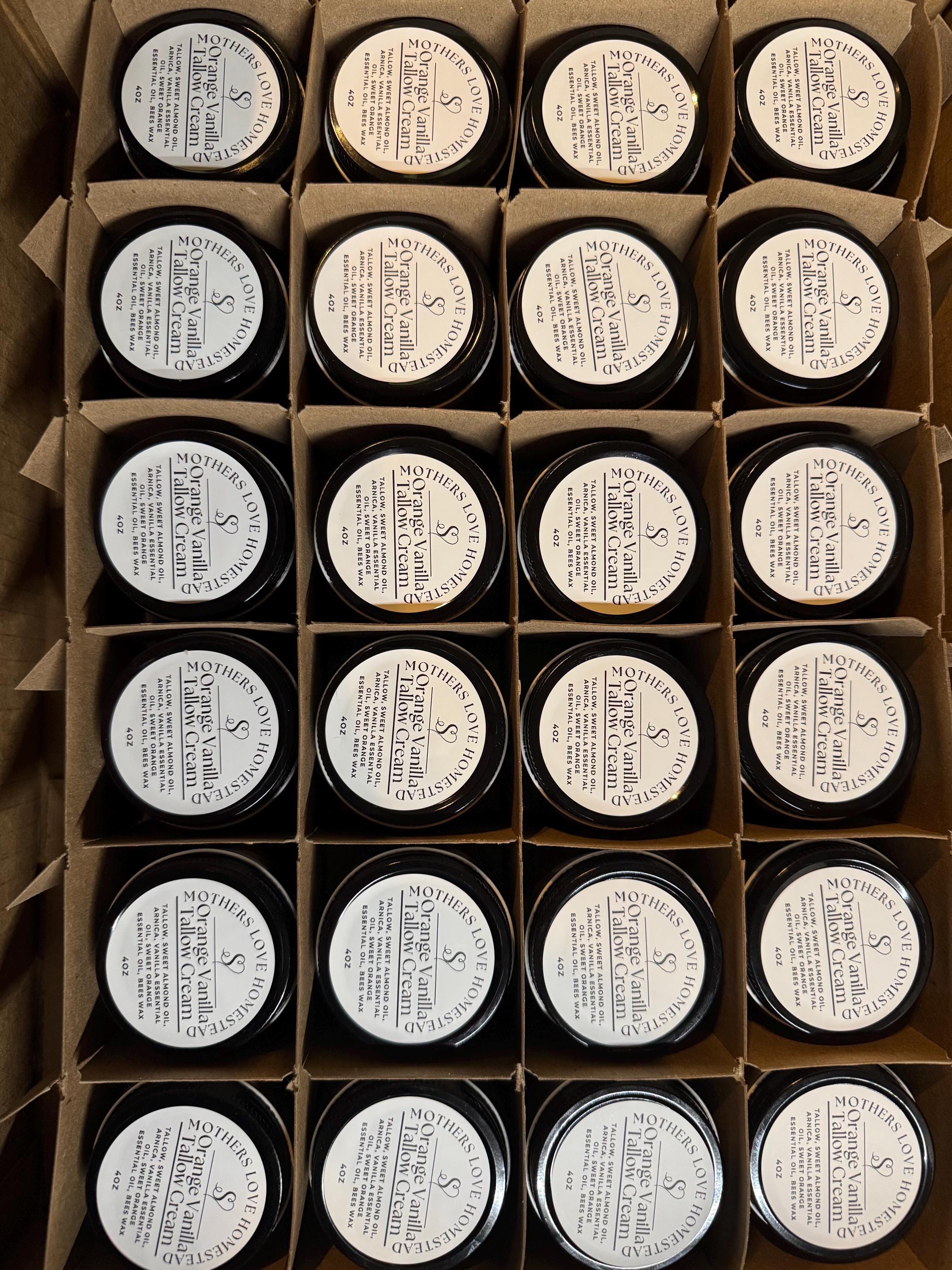 Orange Vanilla Tallow Lotion | Whipped Body Cream | Rustic Farmhouse Skincare | Handmade Homestead Moisturizer 4oz