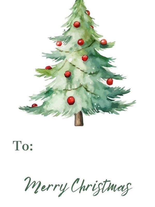 Rustic Farmhouse Christmas Gift Tags: Editable Canva Template Digital Download