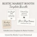 Rustic Market Booth Template Kit: Canva Vendor Branding (Printable)