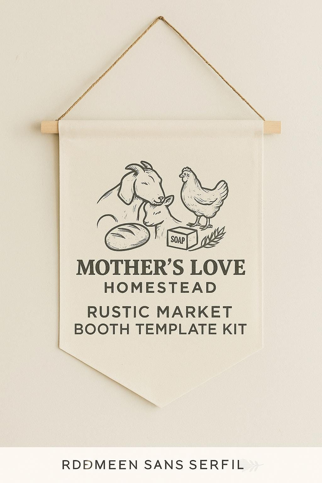 Rustic Market Booth Template Kit: Canva Vendor Branding (Printable)