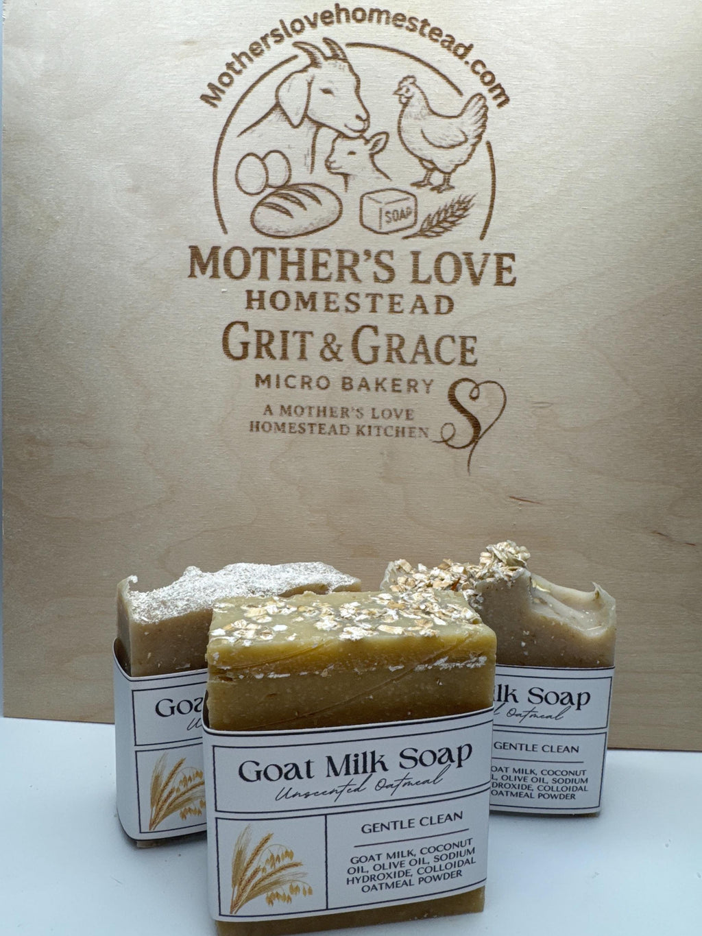 Unscented Oatmeal Goat Milk Soap: Handmade Rustic Skincare
