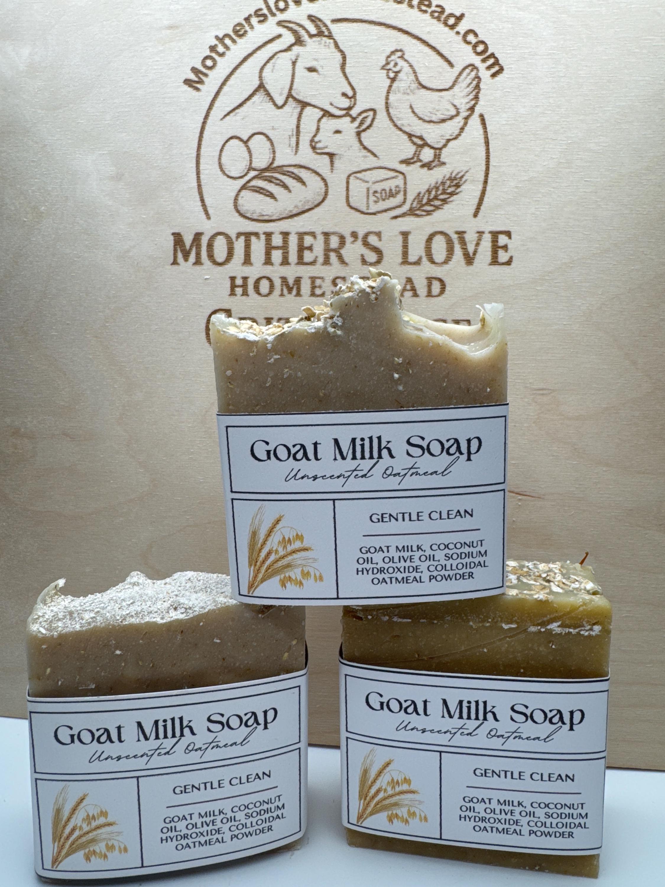 Unscented Oatmeal Goat Milk Soap: Handmade Rustic Skincare