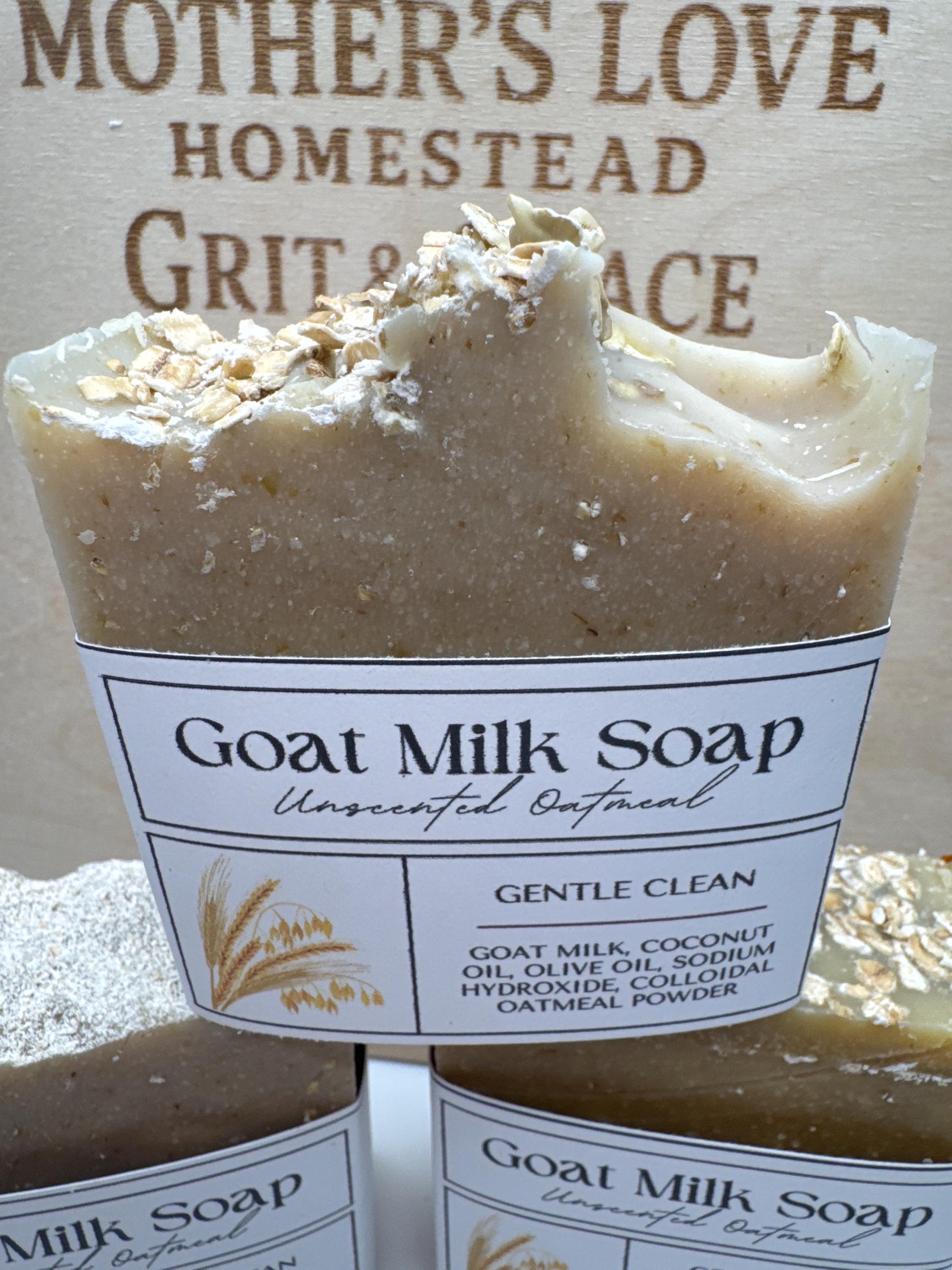 Unscented Oatmeal Goat Milk Soap: Handmade Rustic Skincare