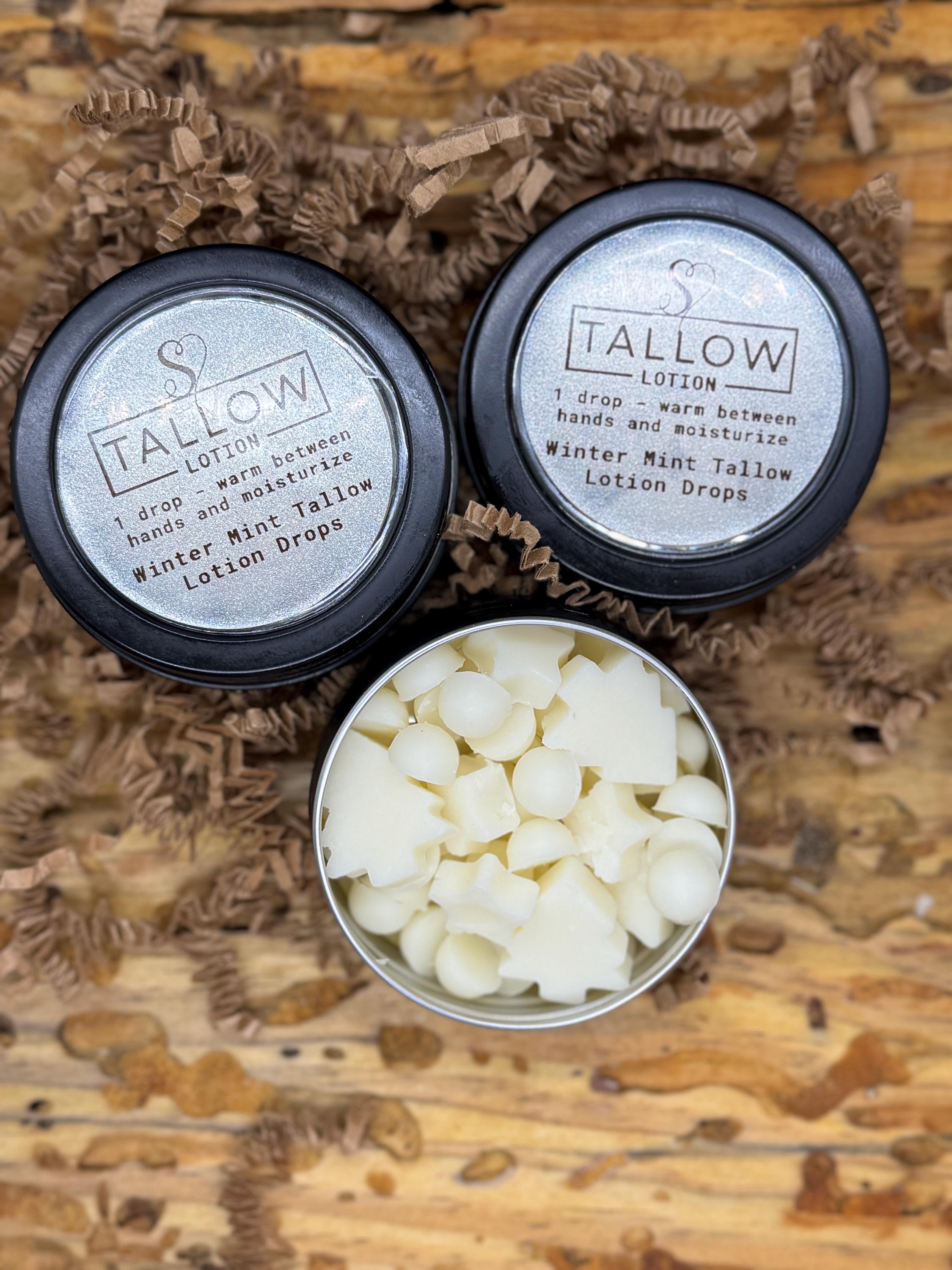 Winter Mint Tallow Lotion Drops  Zero Waste Travel Friendly